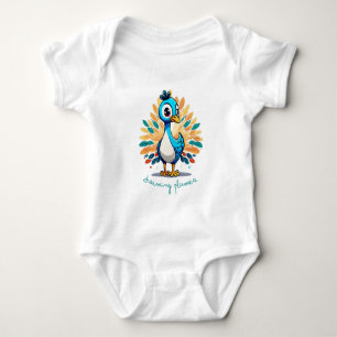 Majestic Peacock mit farbenprächtigem Schwanz Baby Strampler
