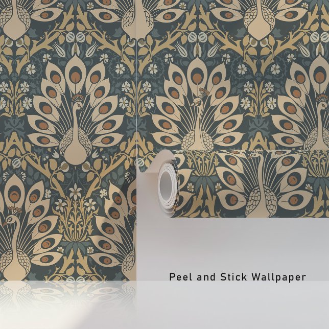 Majestic Peacock Paradies Jugendstil Tapete (Von Creator hochgeladen)