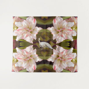 Majestic Peacock und Amaryllis Candy Cane Wandteppich