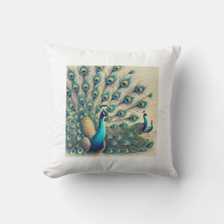 Majestic Peacocks - Lebhaftes Feather Display Kiss Kissen