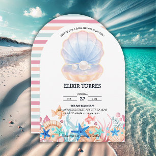 Majestic Pearl Under Sea Baby Shower Einladung