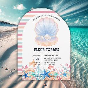 Majestic Pearl Under Sea Baby Shower Einladung