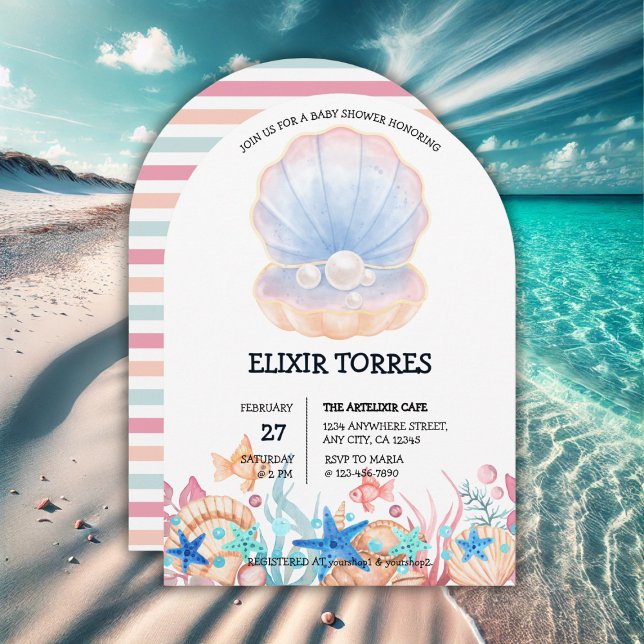 Majestic Pearl Under Sea Baby Shower Einladung (Von Creator hochgeladen)
