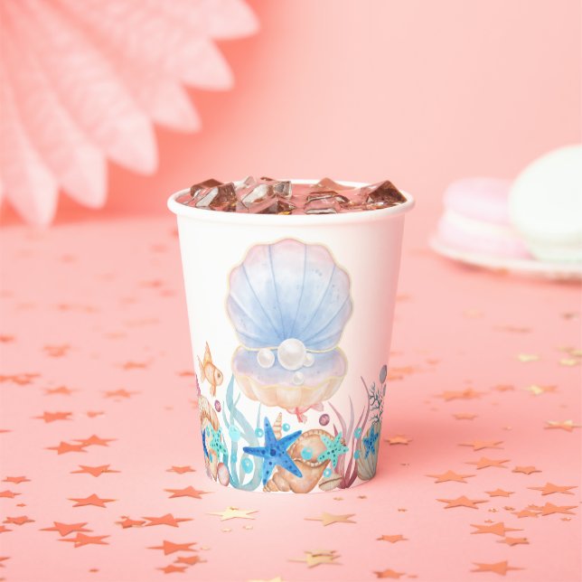 Majestic Pearl Under Sea Baby Shower Pappbecher (Insitu)