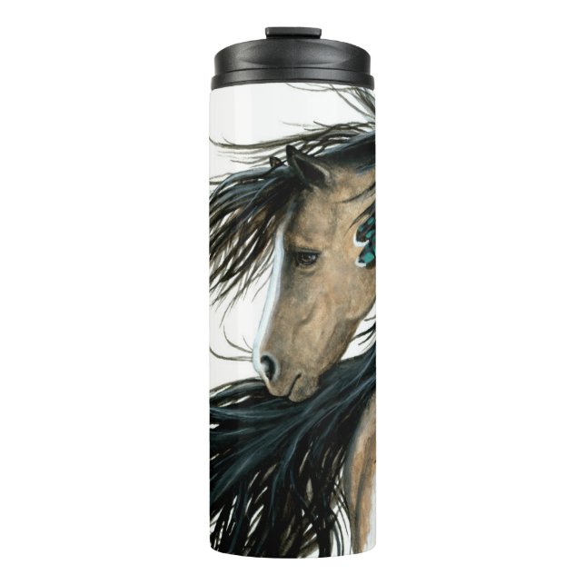 Majestic Pferde von Bihrle Thermosbecher (Vorderseite)