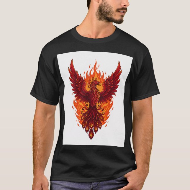 Majestic Phoenix Flammendesign | Bold Vector Art T-Shirt (Vorderseite)