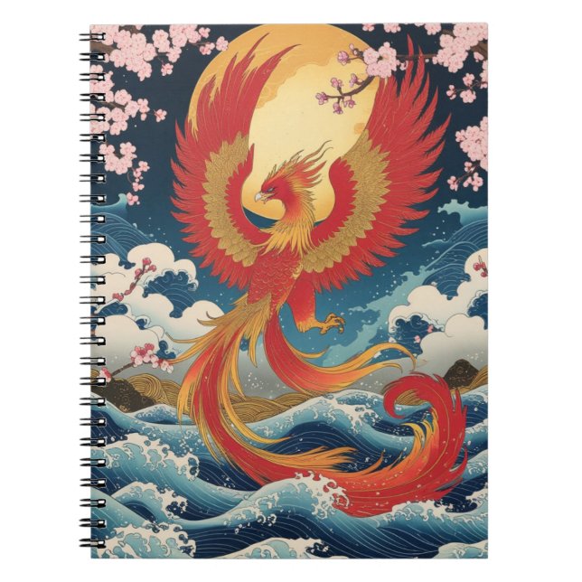 Majestic Phoenix Notebook - Japanese Fantasy Art Notizblock (Vorderseite)