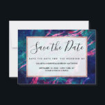 Majestic Pink Aquamarin grüner Marmornebel Save The Date<br><div class="desc">Majestätisch,  modern und skurril rosa und aquamarin grüner Marmor abstrakten Sternnebel.</div>