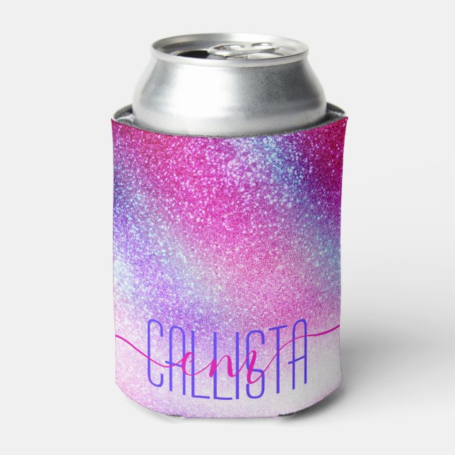 Majestic Pink Lila Nebel Galaxy Glitzer Dosenkühler (Kanne Vorderseite)