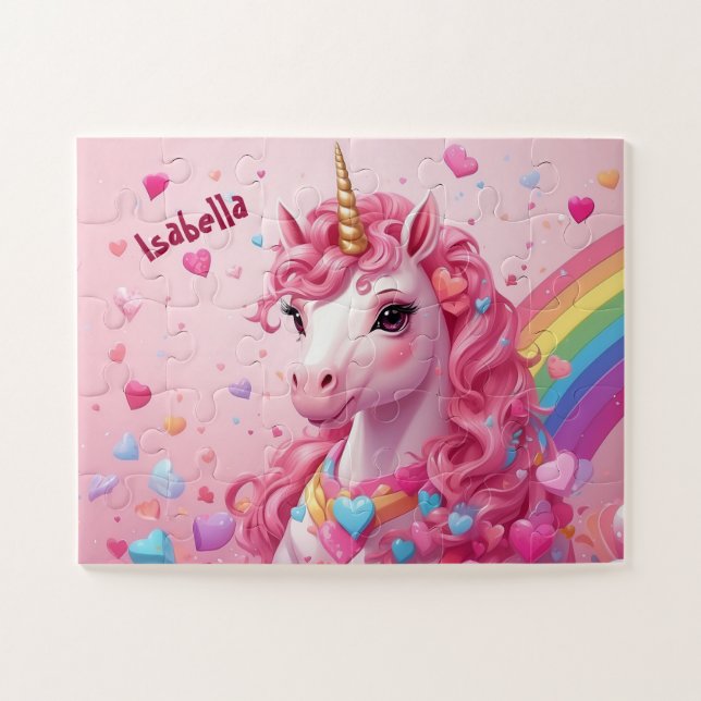 Majestic Pink Unicorn Personalisiert Kids (Horizontal)