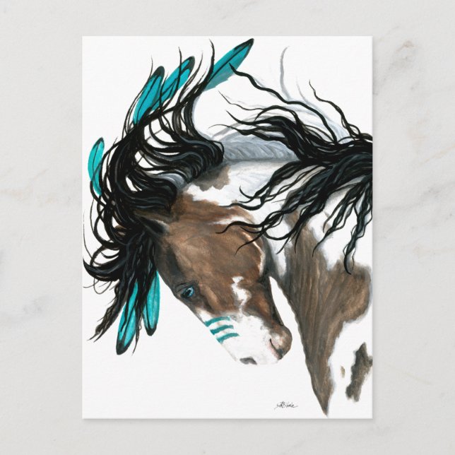 Majestic Pinto Post card Horle by Bihrle Postkarte (Vorderseite)