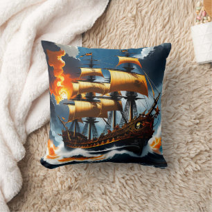 Majestic Pirate Ship durch Sturmy Seas Kissen