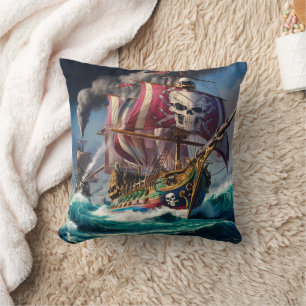 Majestic Pirate Ship kämpft gegen raue Seen in der Kissen