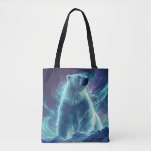Majestic Polar Bear Design mit Northern Lights Tasche