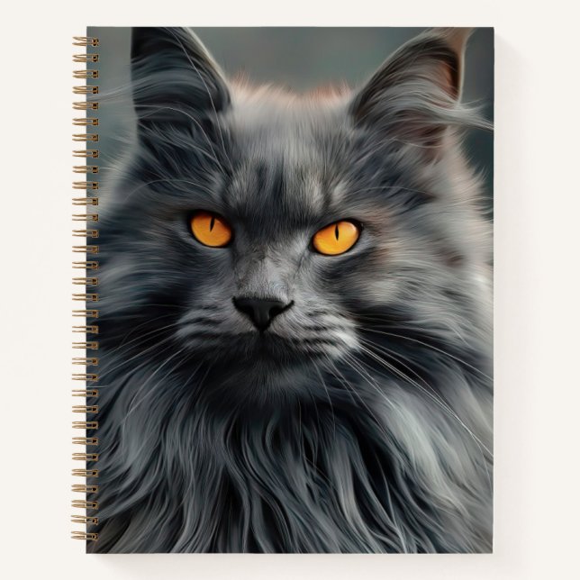 Majestic Portrait Design für lange Haare Notizbuch (Vorderseite)