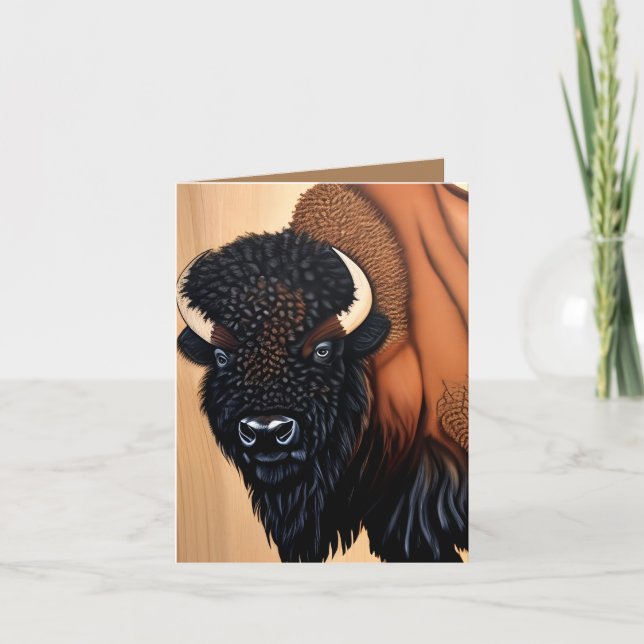 Majestic Prairie Bison - Wild und kostenlos Dankeskarte (Vorderseite)