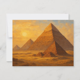 Majestic Pyramids Desert Sun Egyptian Postcard Postkarte