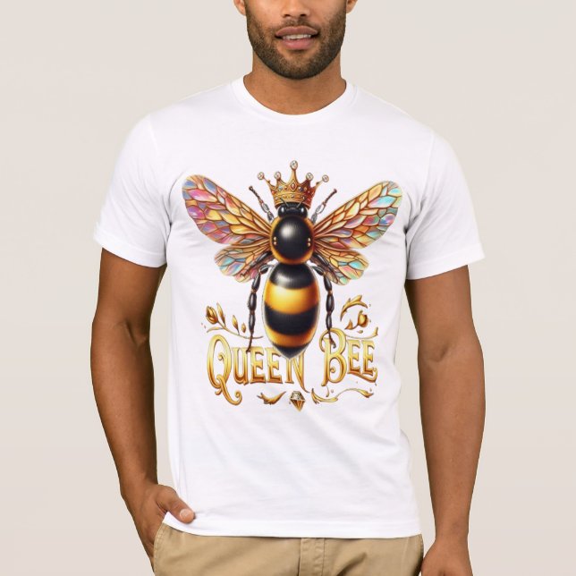 Majestic Queen Bee Illustration mit einer Krone T-Shirt (Vorderseite)