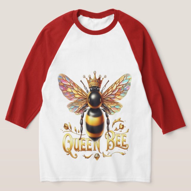 Majestic Queen Bee Illustration mit einer Krone T-Shirt (Ablage )
