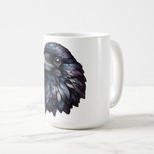 Majestic Raven Portrait - Rabe, Vogel, wild lebend Kaffeetasse