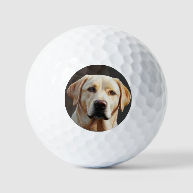 Majestic Realistisches Labrador Retriever Ölgemäld Golfball (Vorderseite)