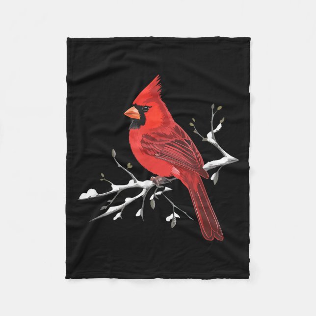 Majestic Red Cardinal Birdwatching Birdwatcher Bir Fleecedecke (Vorderseite)