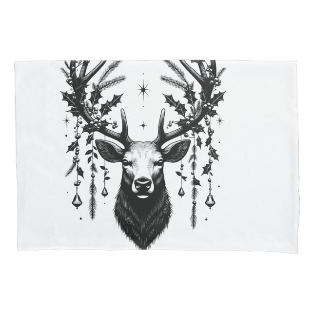 Majestic Reindeer T-Shirt Kissenbezug (Vorderseite)
