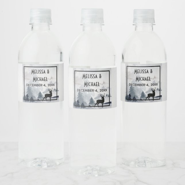 Majestic Rentier Gray Watercolor Wedding (Flaschen)
