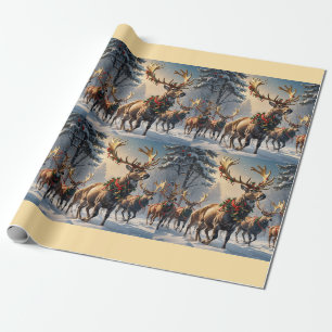 Majestic Rentier in a Winter Wonderland - Matte W Geschenkpapier