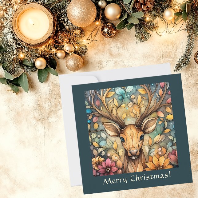 Majestic Rentier individuell anpassbar Feiertagskarte (Majestic Reindeer Customizable Holiday Card)