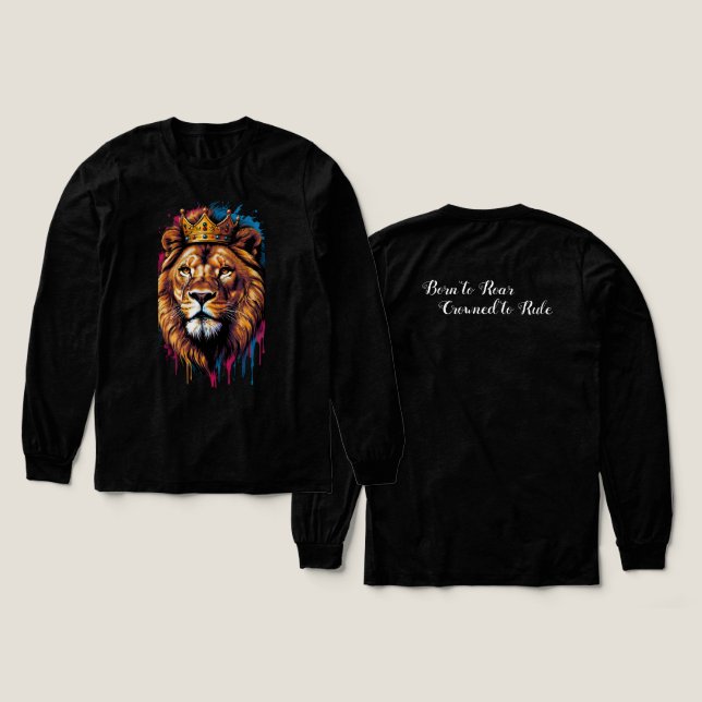 Majestic Roar - Der gekrönte König Tri-Blend Shirt (Design Vorderseite & Rückseite)