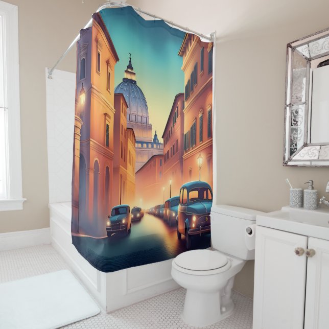 Majestic Rome: Vatikanisches Duschvorhang-Design Duschvorhang (Beispiel)