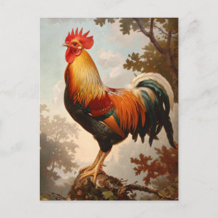 Majestic Roster Posting in einem üppigen Naturwald Postkarte