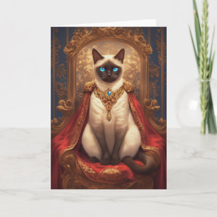 Majestic Royal Siamese Cat Portrait Karte