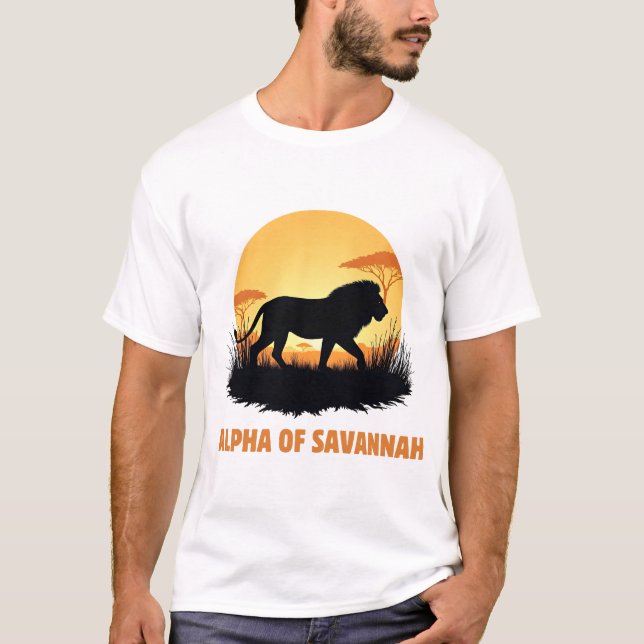 Majestic Savannah Lion Graphic T-Shirt Bold Wildli (Vorderseite)