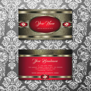 Majestic Silver Effect Red mit Imitaten Rhinestone Visitenkarte
