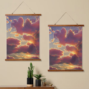 Majestic Sky View Wandteppich Mit Holzrahmen