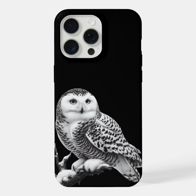 Majestic Snowy Owl durchgeknallt iPhone 15 Pro Max Hülle (Rückseite)