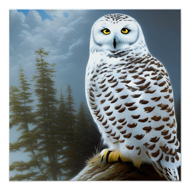 Majestic Snowy Owl Poster (Vorderseite)