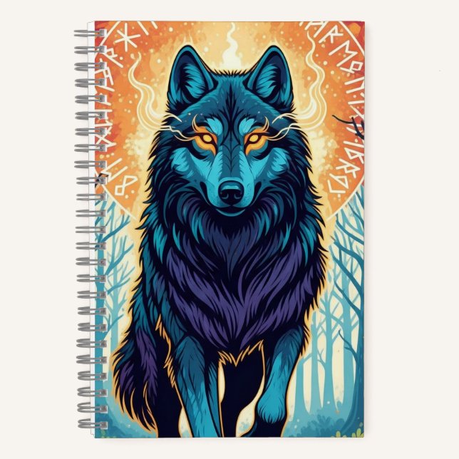 Majestic Spirit Wolf Notebook Notizbuch (Vorderseite)