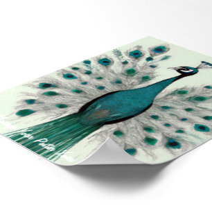 Majestic Splendor: Der Boho-Pfau Poster