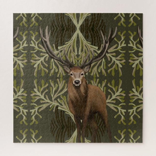Majestic Stag Abstrakt Grünwald (Vertikal)