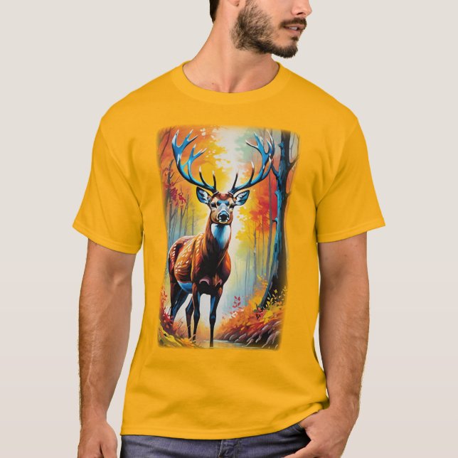 Majestic Stag Amidor Herbstschlupf T-Shirt (Vorderseite)