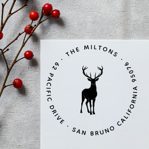 Majestic Stag Elegante Rücksendeadresse Familienna Gummistempel