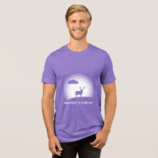Majestic Stag Silhouette Under Lunar Light Style B Tri-Blend Shirt