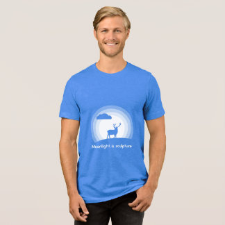 Majestic Stag Silhouette Under Lunar Light Style B Tri-Blend Shirt