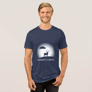 Majestic Stag Silhouette Under Lunar Light Style B Tri-Blend Shirt