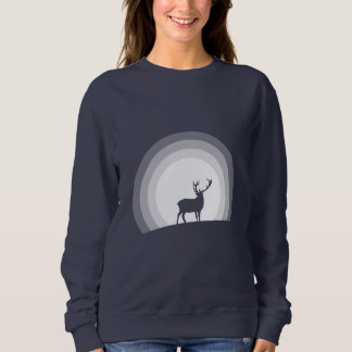 Majestic Stag Silhouette Under Lunar Light Sweatshirt