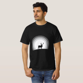 Majestic Stag Silhouette Under Lunar Light T-Shirt