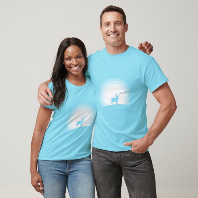 Majestic Stag Silhouette Under Lunar Light T-Shirt (Unisex)